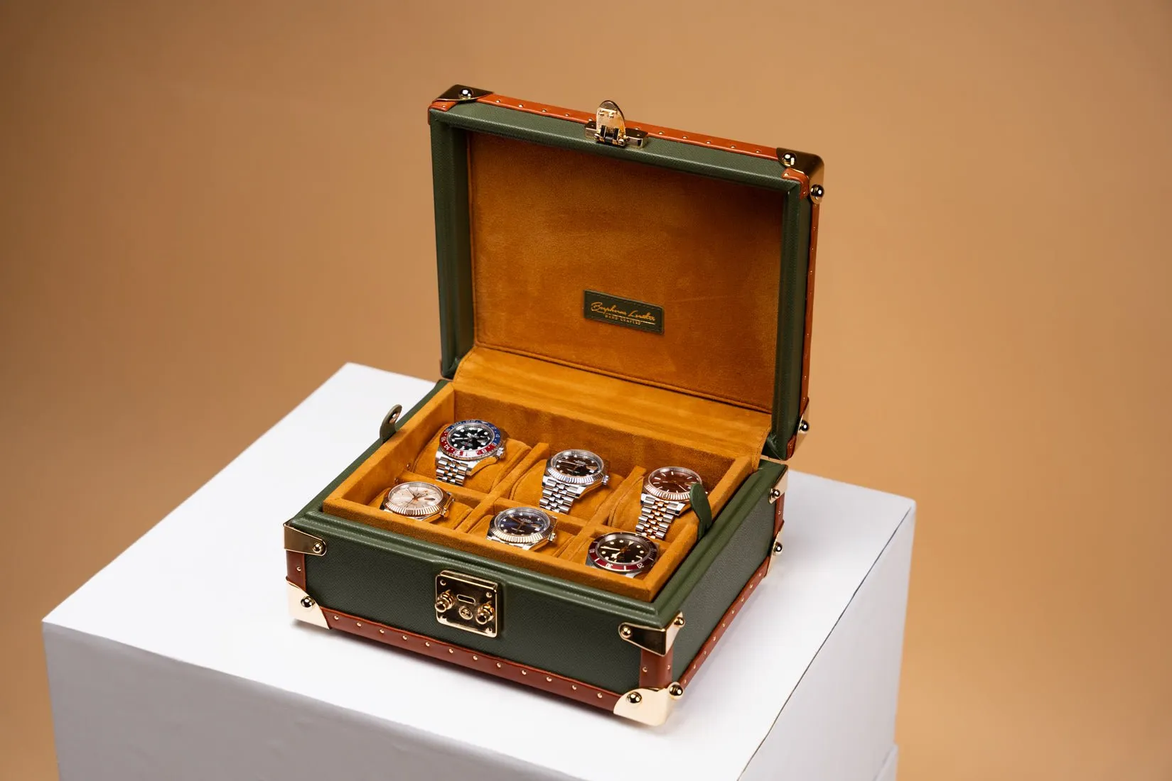 Petra Watch Case - Saffiano Olive Green