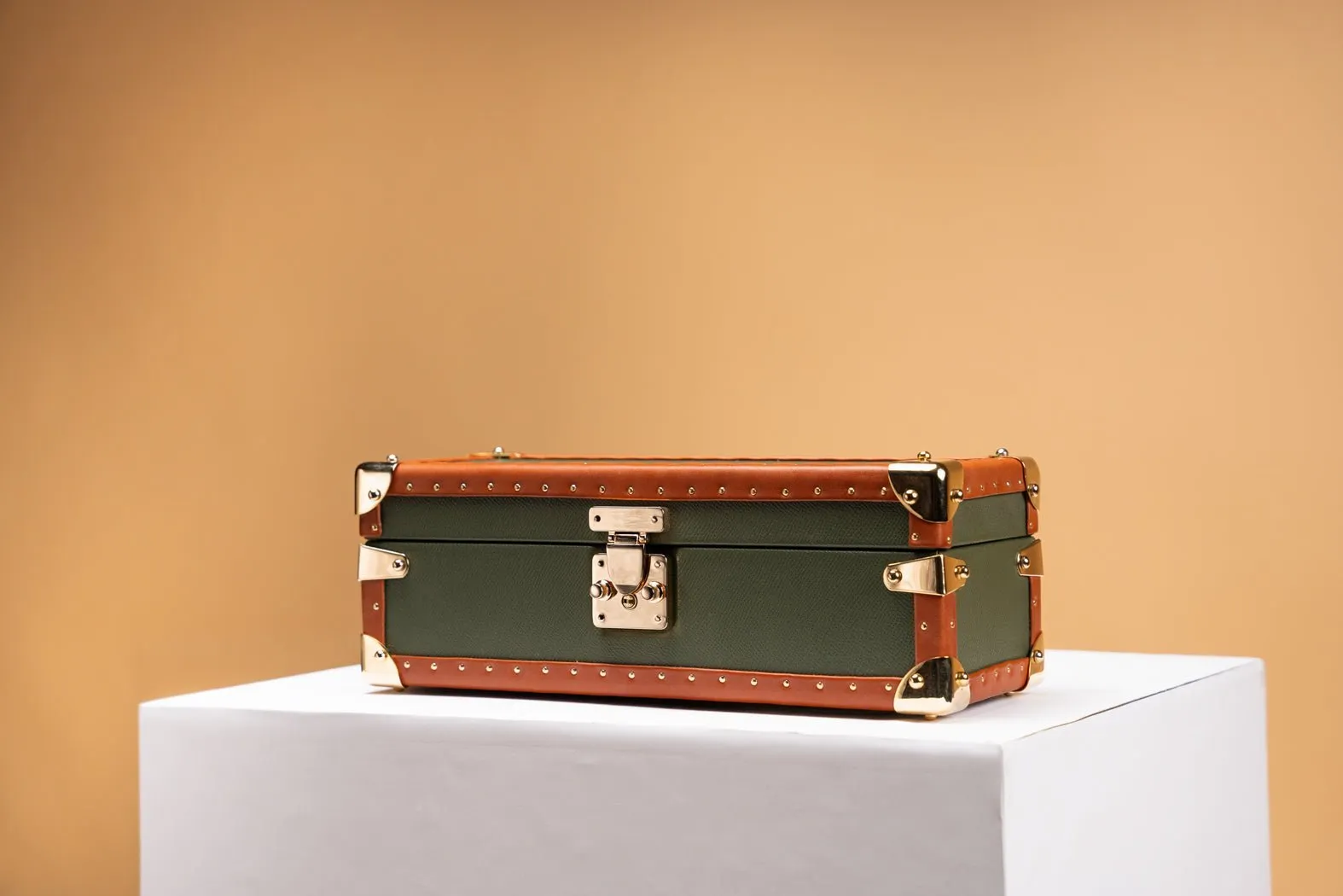 Petra Watch Case - Saffiano Olive Green