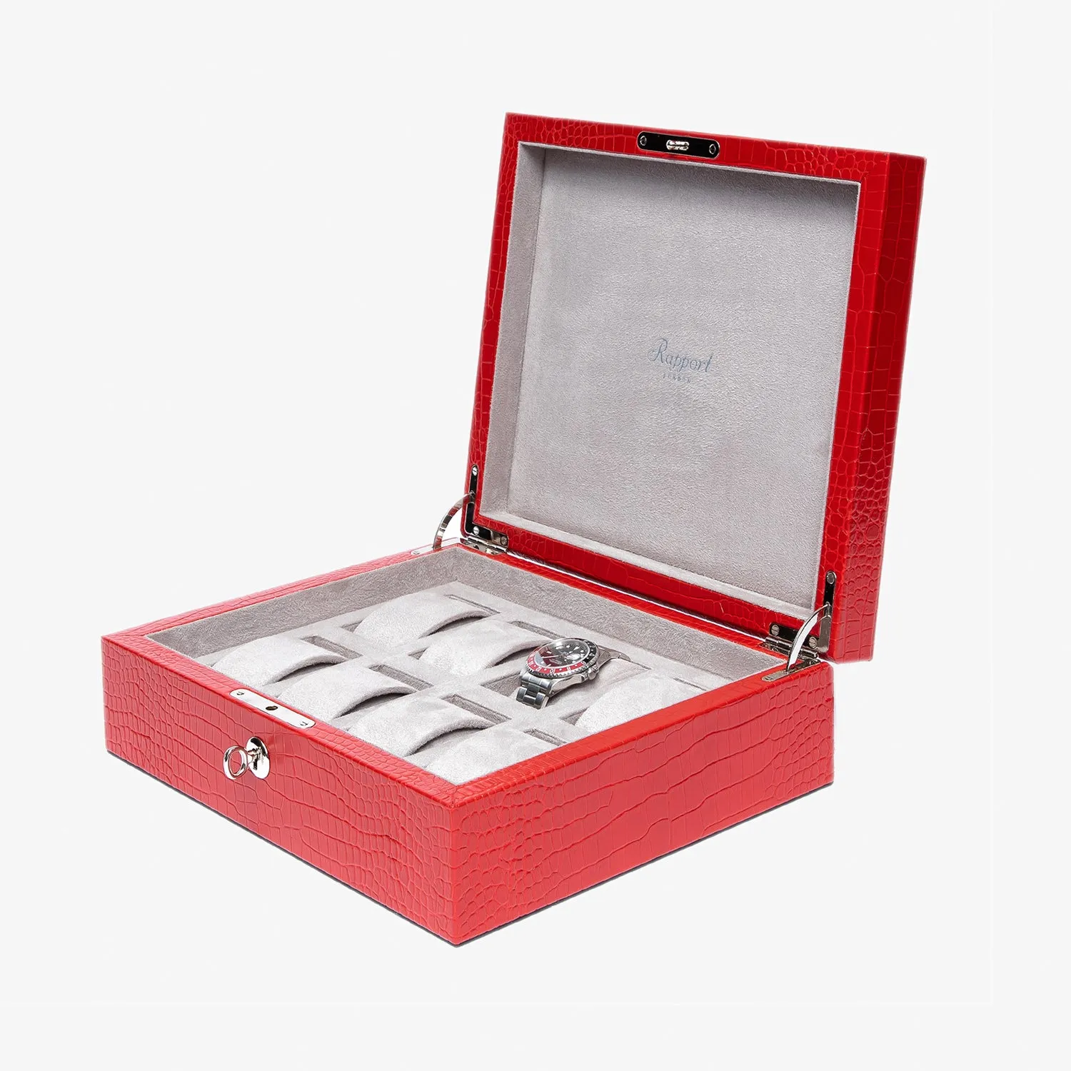 Rapport Brompton eight watch box - red