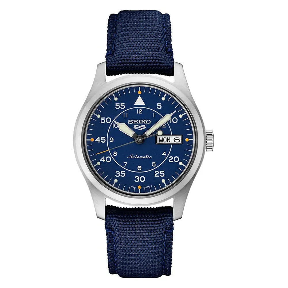 Seiko Mens Blue Dial Blue Band Stainless Steel Mechanical Automatic Watch - SRPH31