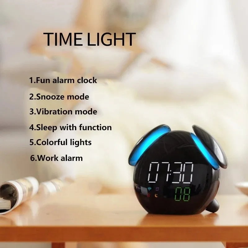 Silent Intelligent Fun Colorful Alarm Clock Electronic Digita Creative Clock Led Table Watch Desk Clock Luminous Kid Gift