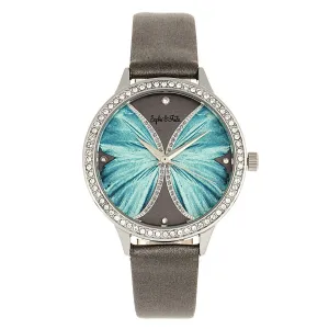 Sophie & Freda Rio Grande Leather-Band w/Swarovski Crystals - Silver/Grey