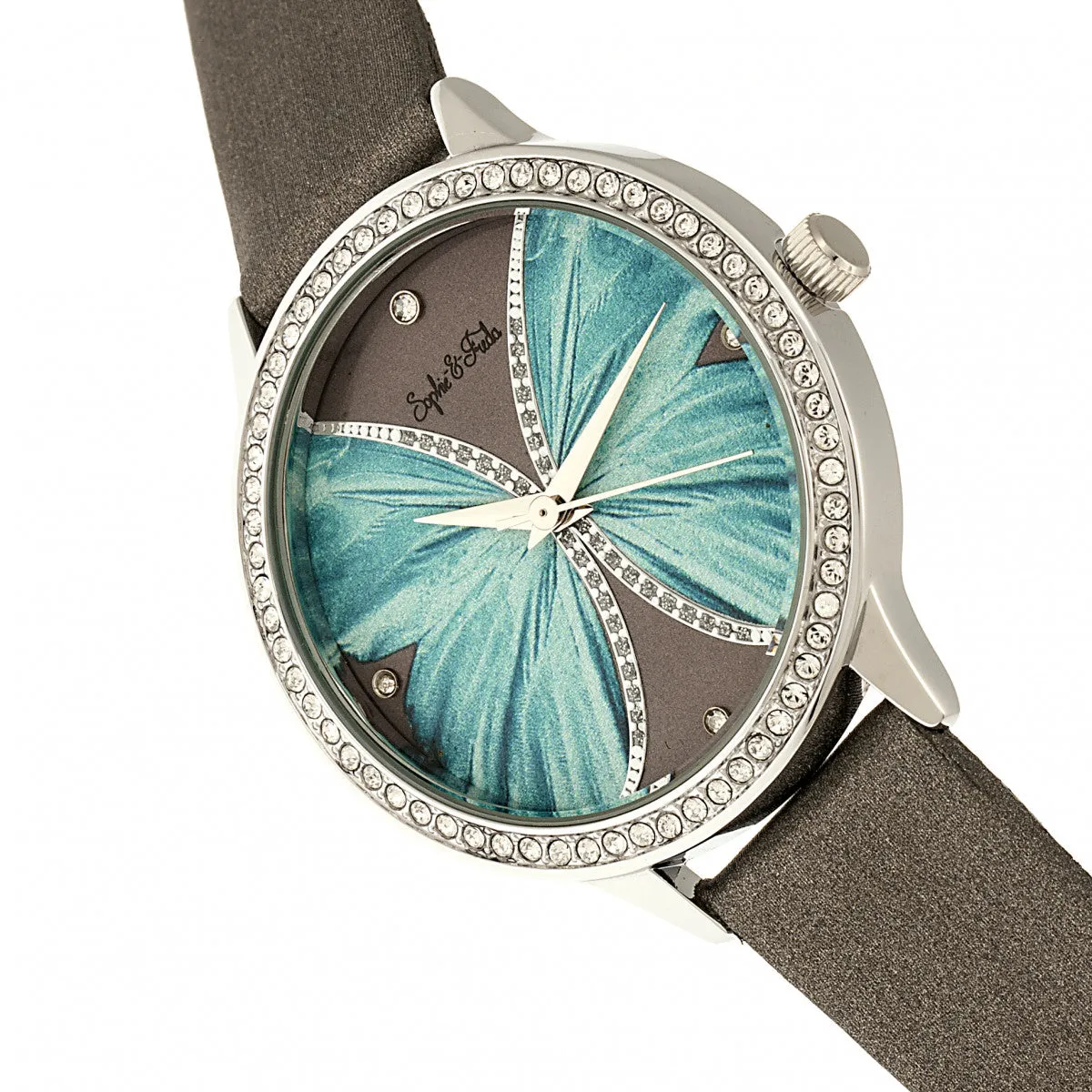 Sophie & Freda Rio Grande Leather-Band w/Swarovski Crystals - Silver/Grey