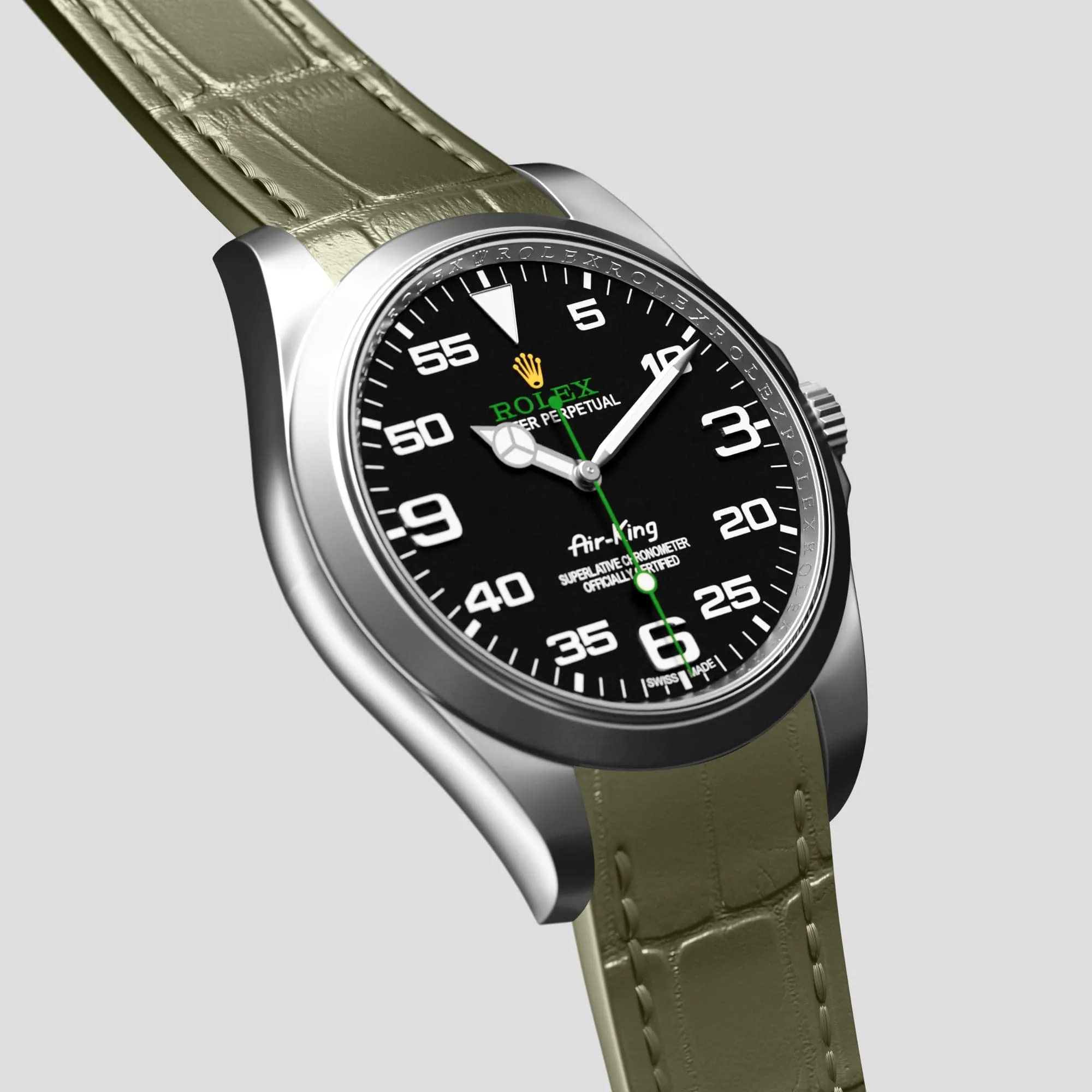 Sport Band For Rolex Air-King In Alligator