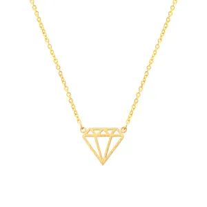 Stainless Steel Chain Gold Color Diamante Choker