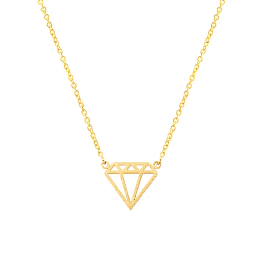 Stainless Steel Chain Gold Color Diamante Choker
