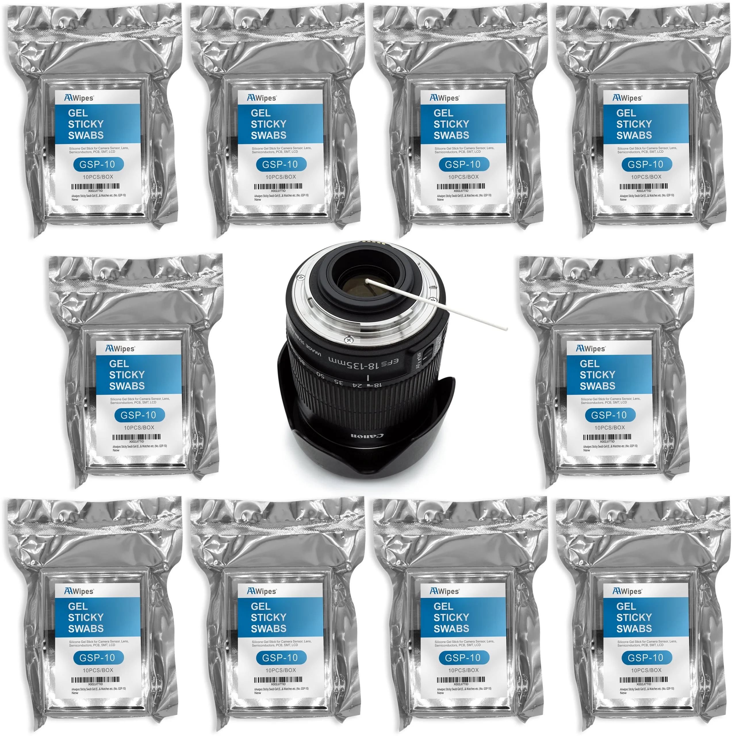 Sticky Gel Rod | 2.5 mm/0.1 inch Round Head, 200 Pcs, High Viscosity | ESD Sticky Pen Silicone Gel Swabs for Camera Sensors, LCD, Semiconductors, PCB, SMT & Watches etc. (GSP-200)