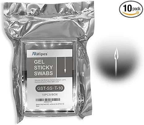 Sticky Swab Gel (2.0 mm/0.08 inch Tipped Head, 100 Swabs Transparent) Sticky Pen Silicone Gel Stick for Camera Sensors, LCD, Semiconductors, PCB, SMT & Watches etc. (No. GST-SS-T-100)