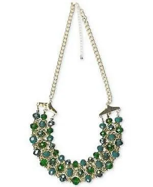 Style & Co Gold-Tone Beaded Triple-Row Statement Necklace, 20   3 Extender