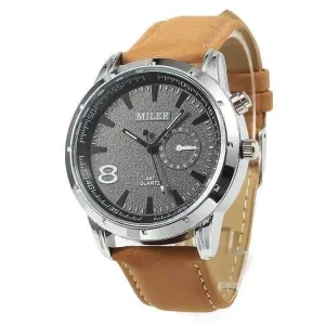 Sueded Leather 8 Watch in Camel For Men or Women