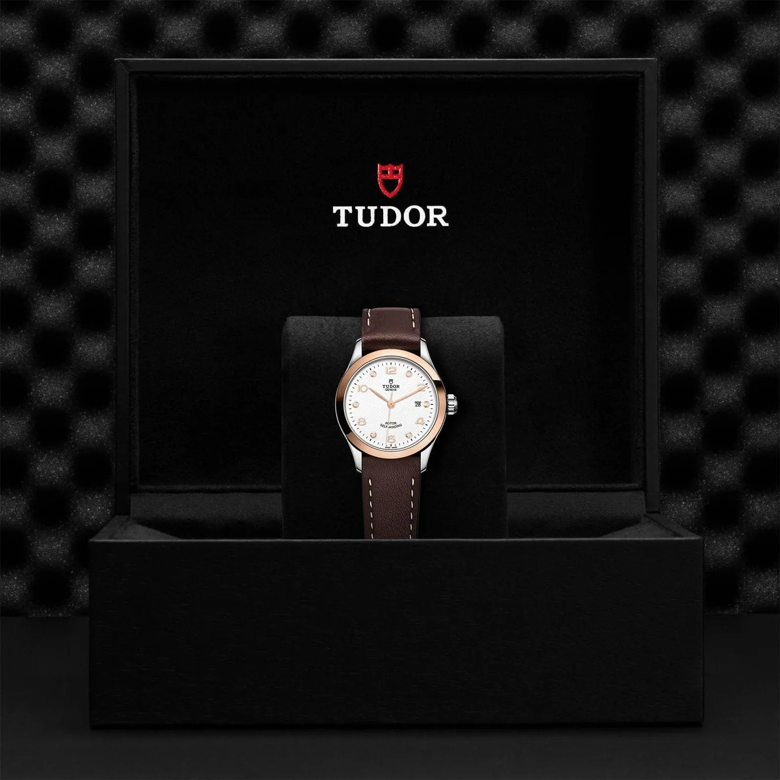 TUDOR 1926 28mm Steel Gold White Diamond Dial Watch - M91351-0012
