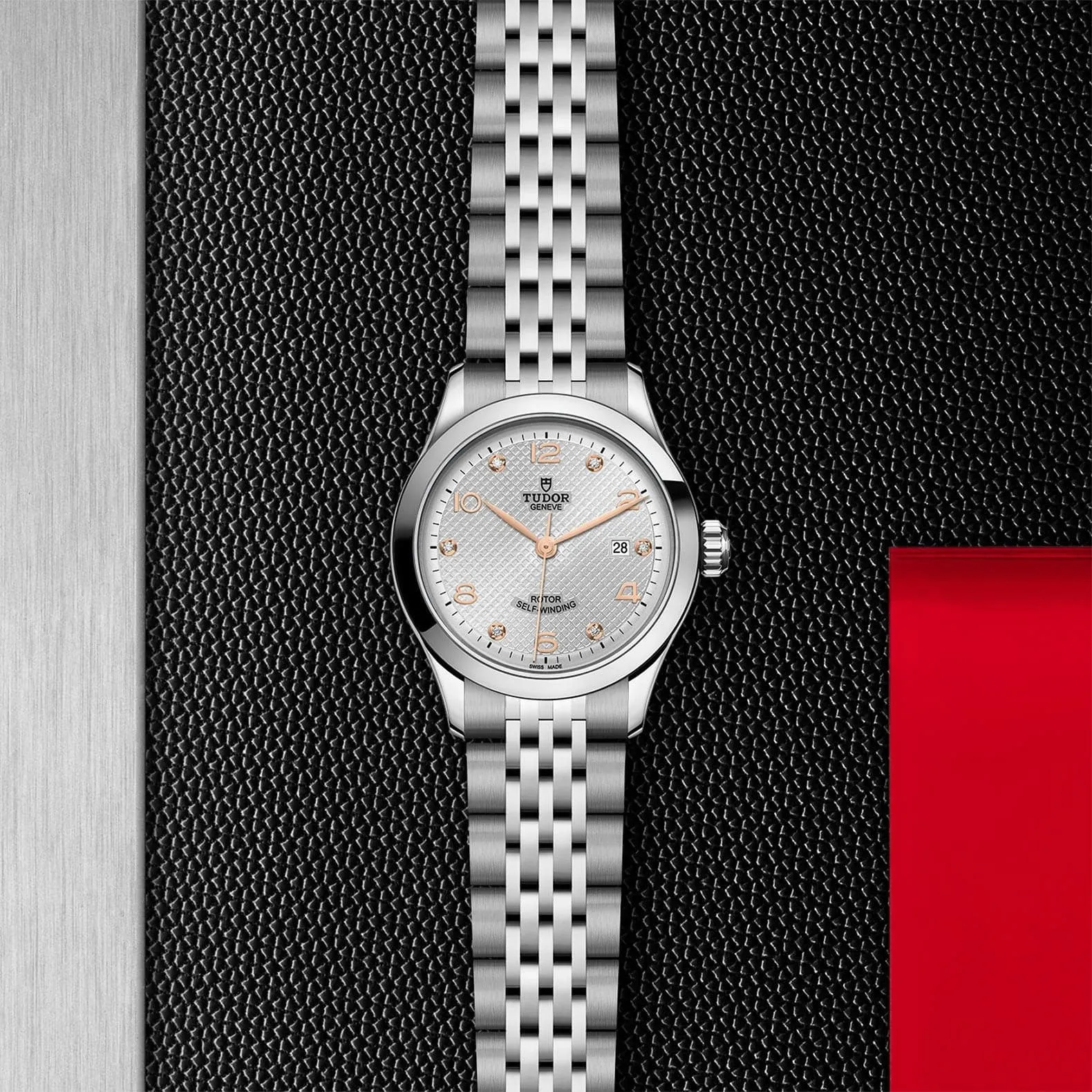 TUDOR 1926 28mm Steel Gray Diamond Dial Watch - M91350-0003