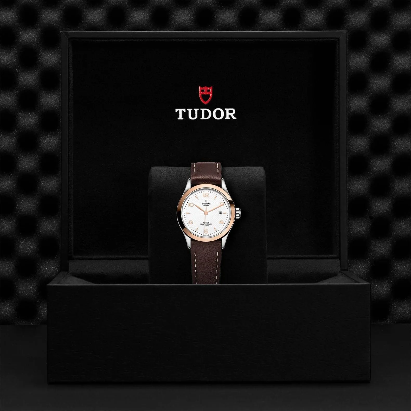 TUDOR 1926 28mm Steel/Gold White Dial Leather Watch - M91351-0010