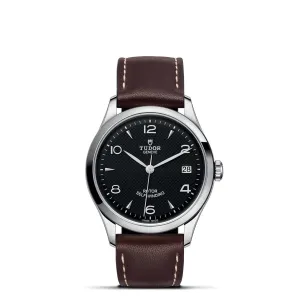 TUDOR 1926 36mm Steel Black Dial Leather Strap Watch - M91450-0008