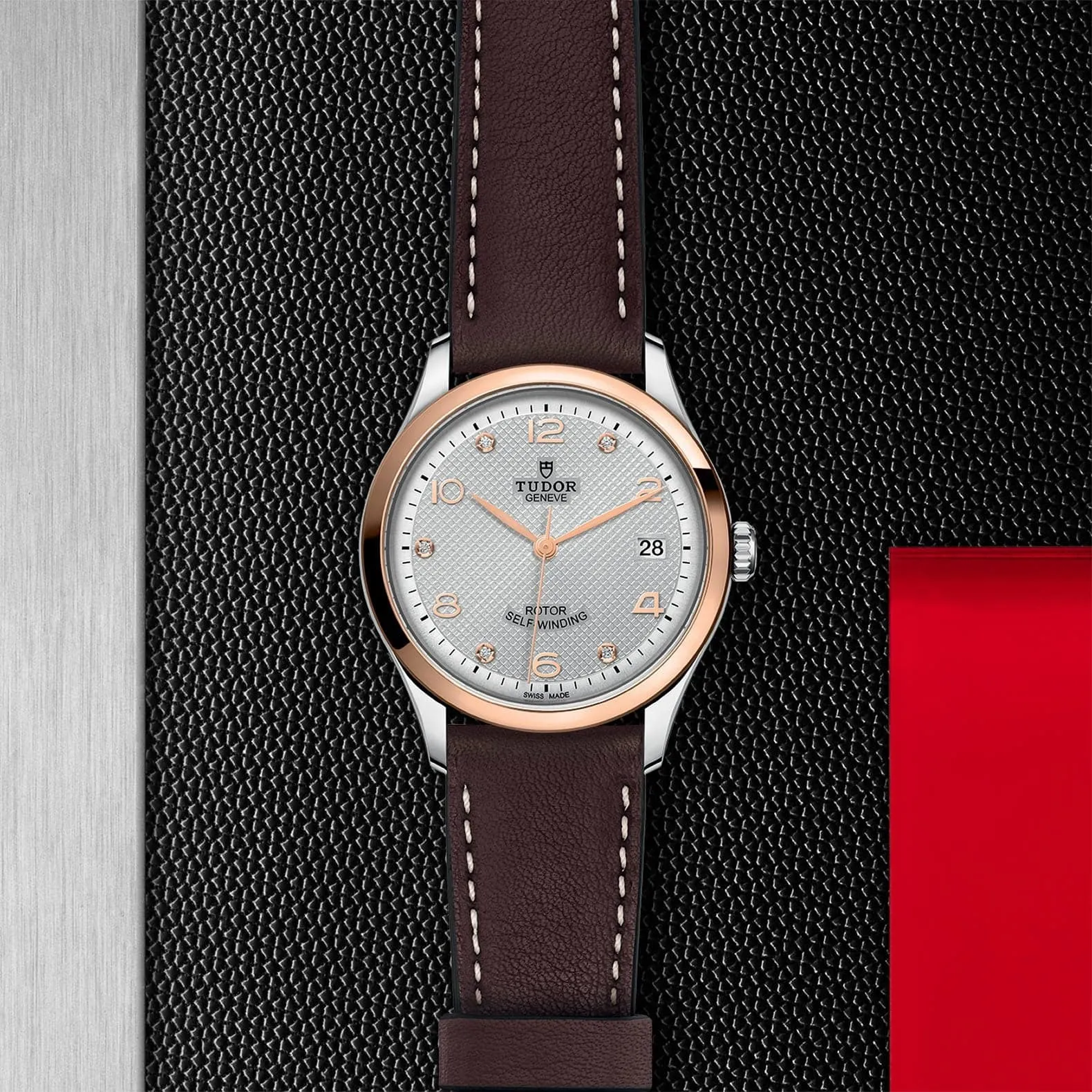 TUDOR 1926 36mm Steel/Gold Diamond Dial Leather - M91451-0006