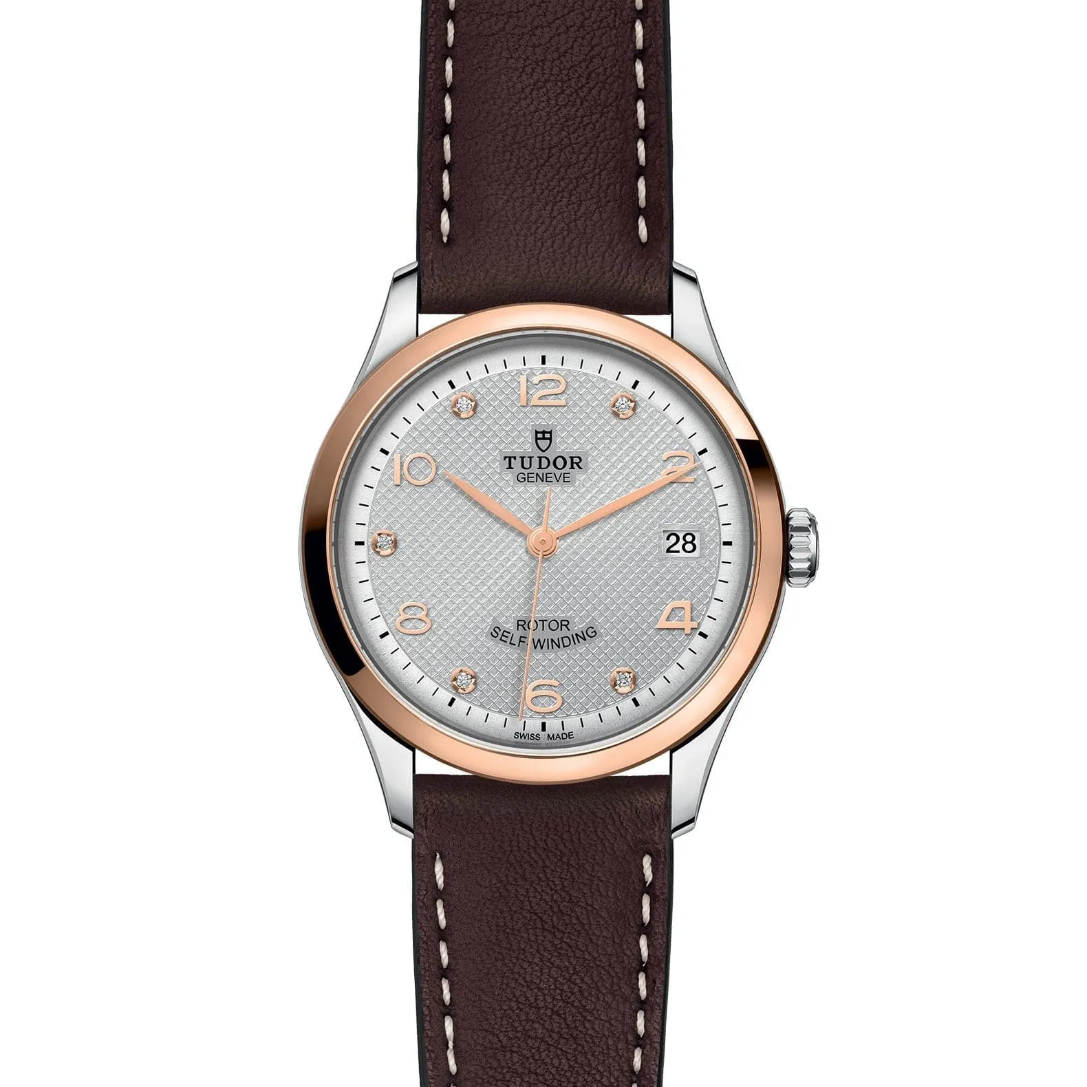 TUDOR 1926 36mm Steel/Gold Diamond Dial Leather - M91451-0006