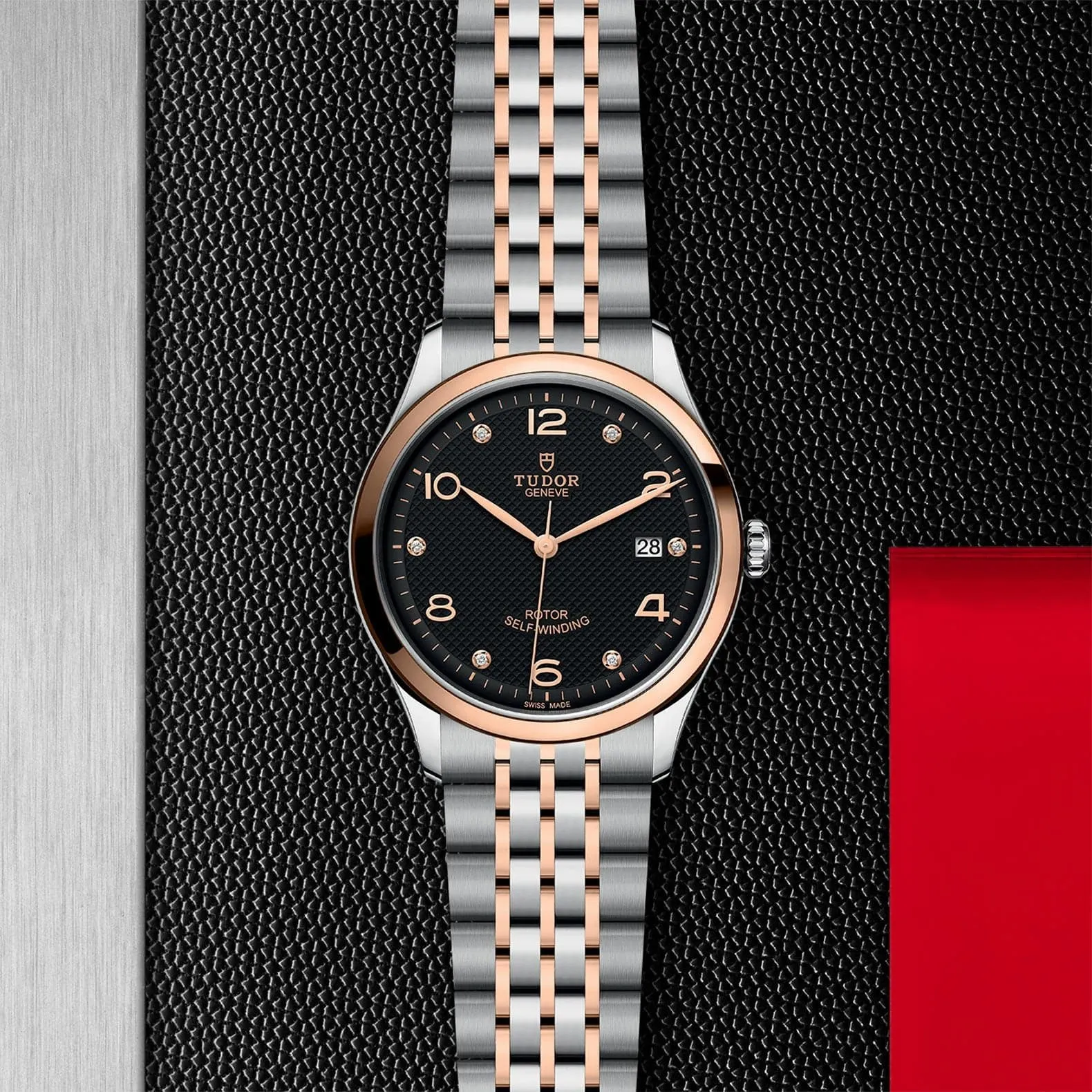 TUDOR 1926 39mm Steel Rose Gold Black Dial Watch - M91551-0004