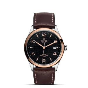 TUDOR 1926 39mm Steel/Gold Black Dial Leather Watch - M91551-0007