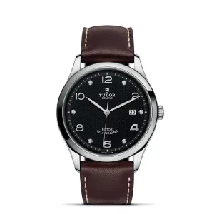 TUDOR 1926 41mm Black Diamond Dial Leather Watch - M91650-0009