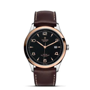 TUDOR 1926 41mm Steel/Gold Black Dial Leather Watch - M91651-0007