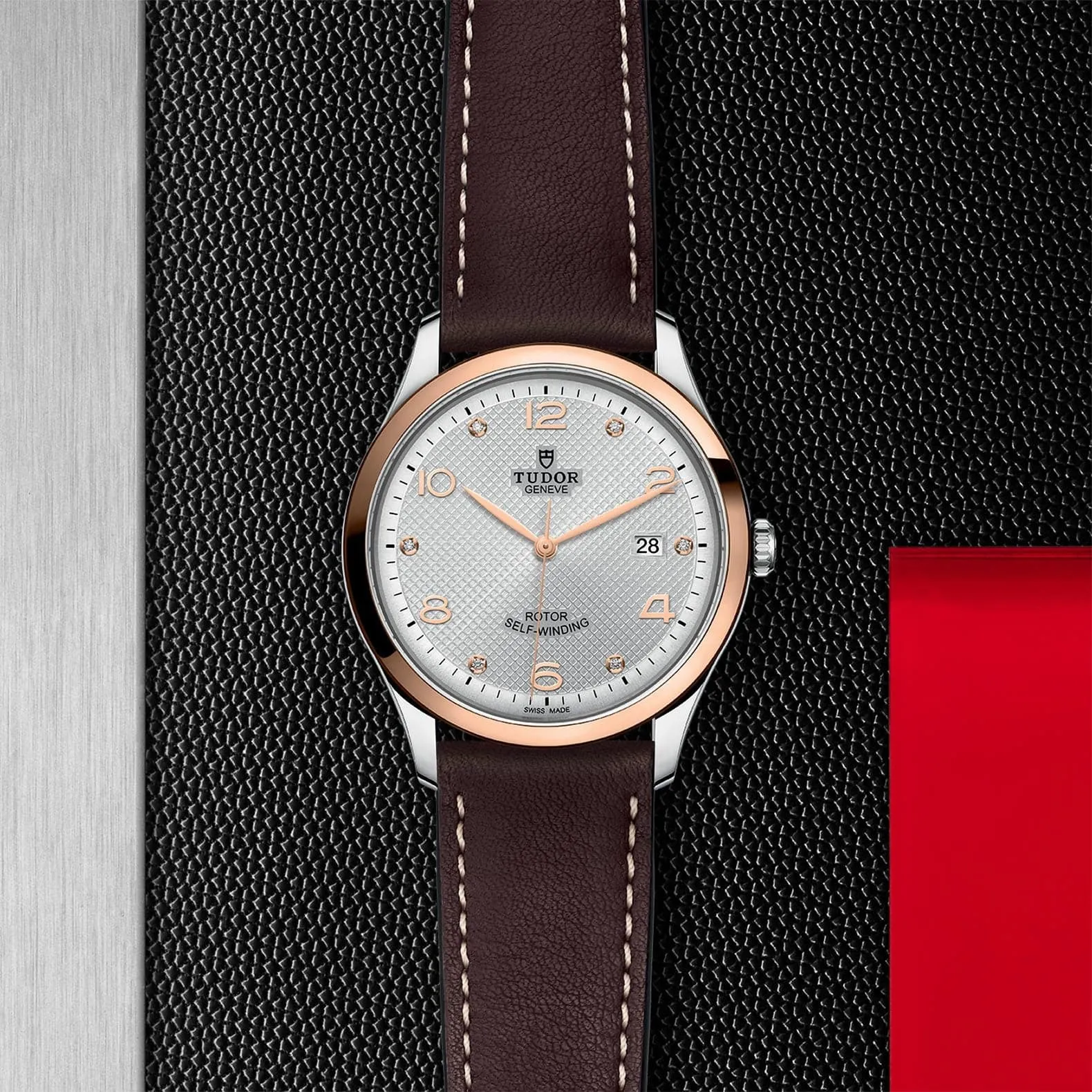 TUDOR 1926 41mm Steel/Gold Gray Diamond Dial Watch - M91651-0006