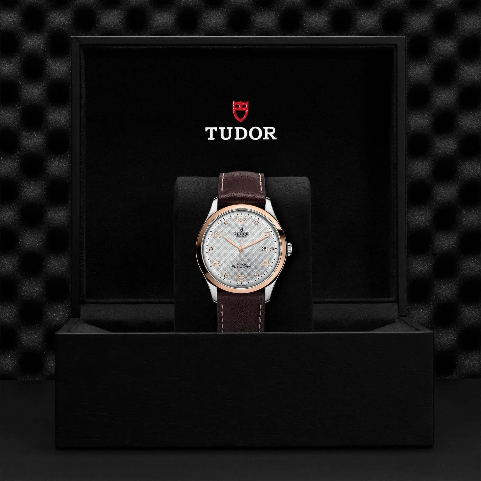 TUDOR 1926 41mm Steel/Gold Gray Diamond Dial Watch - M91651-0006