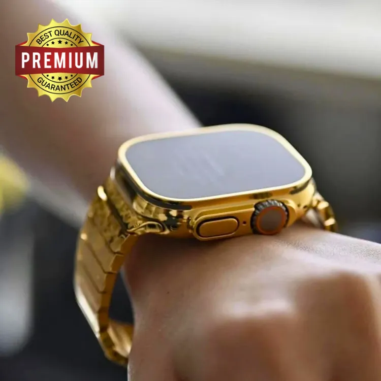 Ultimate Premium 24K Ultra Watch Gold Edition | Ultra HD Display | Bluetooth Calling | Wireless Charging | Unlimited Watch Faces | Multiple Sports Mode