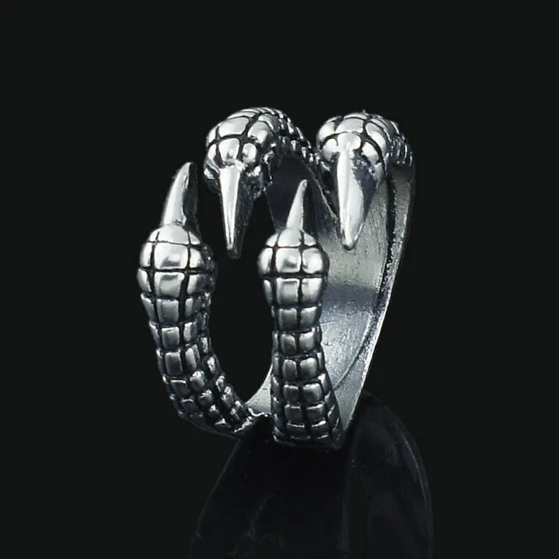 Unisex Women's Men's Eagle Claw Gothic Titanium Stainless Steel Gothic Punk Biker Ring