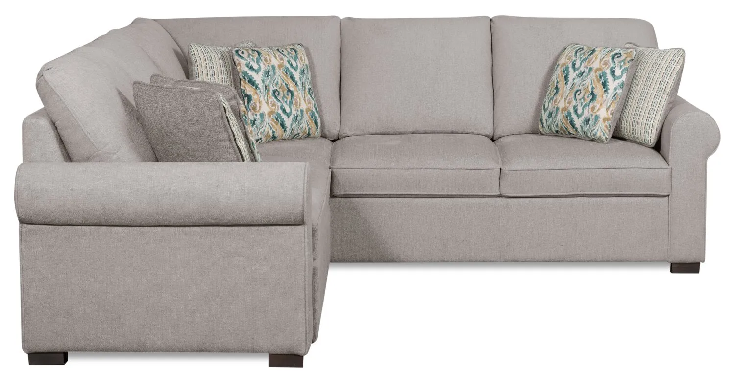 Valley 2-Piece Left-Facing Chenille Sectional - Grey