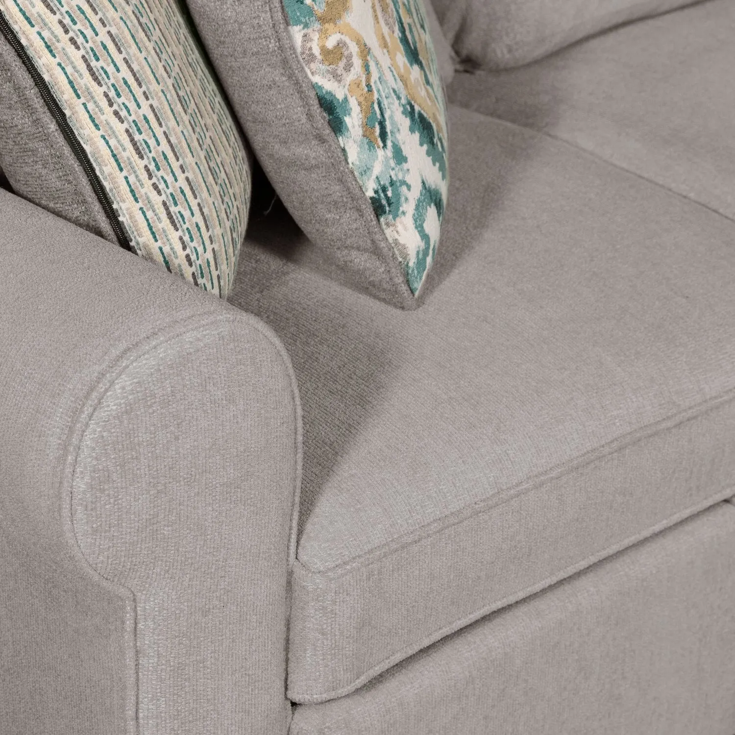 Valley 2-Piece Left-Facing Chenille Sectional - Grey