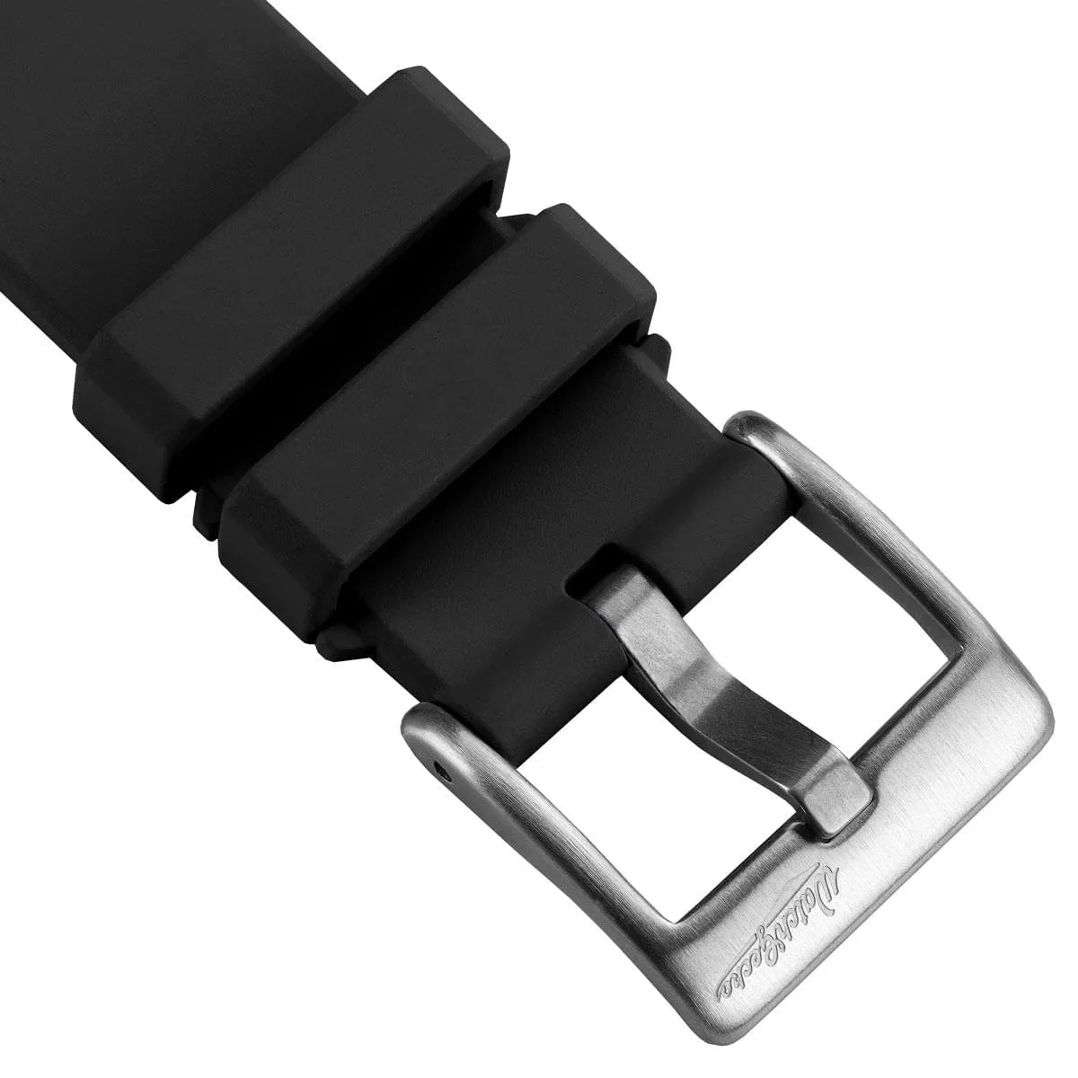WatchGecko 41mm Tudor Black Bay Style Rubber Watch Strap - Black