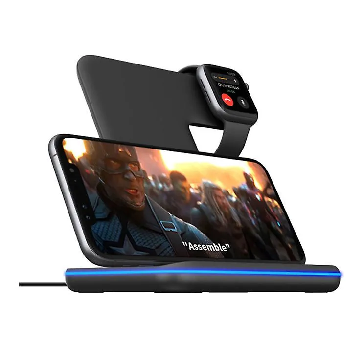 white Wireless charger 3 in 1 charger compatible with phones watches earphones AZ18641