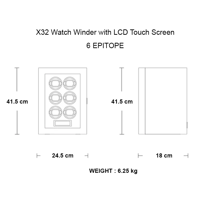 X32 Automatic Watch Winder with LCD Touch Screen - 6 Epitope