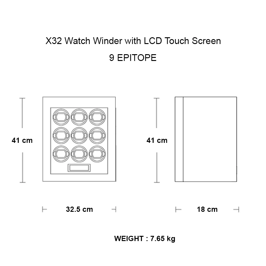 X32 Automatic Watch Winder with LCD Touch Screen - 9 Epitope